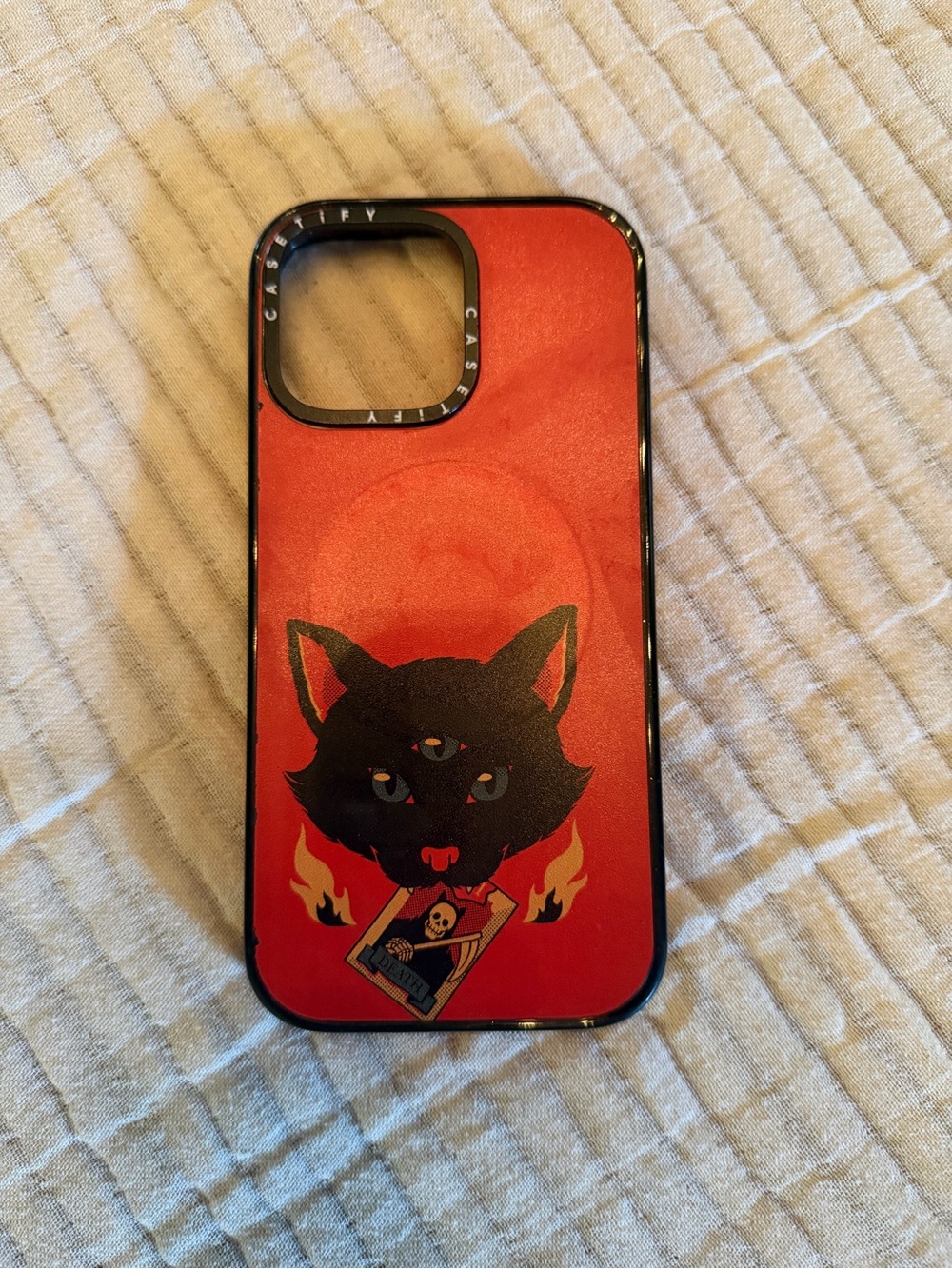 Casetify IPhone 16 pro max Black and Black Third-Eyed Cat phone case